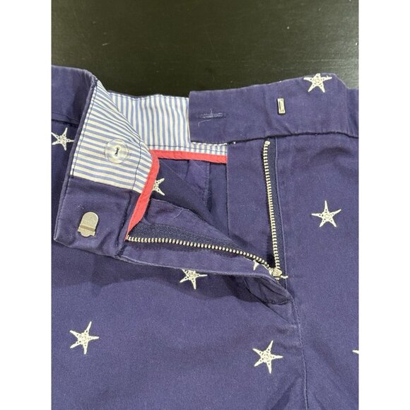 British Khaki Americana Mid Rise Blue Embroidered Stars Shorts Womens size 12 - Picture 5 of 10